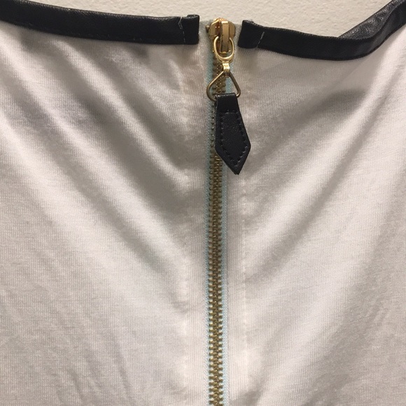 Zara jersey knit leather accent top - Picture 5 of 5